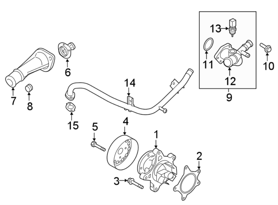 2015 Kia Optima Engine Coolant Pipe. 1.6 LITER. 2018-19. W/O TURBO